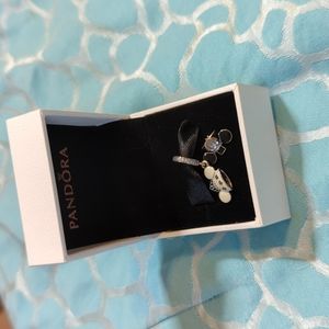 RARE Disney Pandora wedding charm Mickey/Minnie bride and groom ear hats
